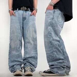 Vintage y2k grunge baggy wide leg faded archive skater jeans